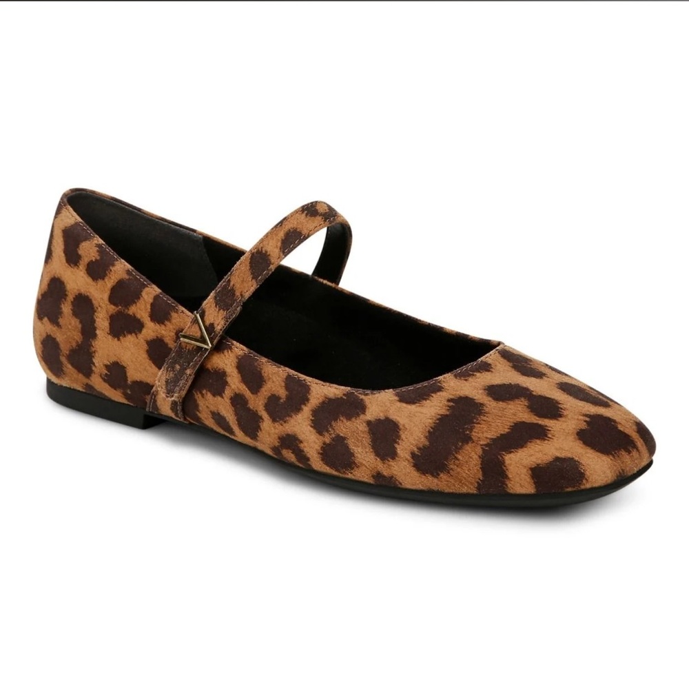 VIONIC Leather Leopard Print Square Toe Mary Jane… - image 1